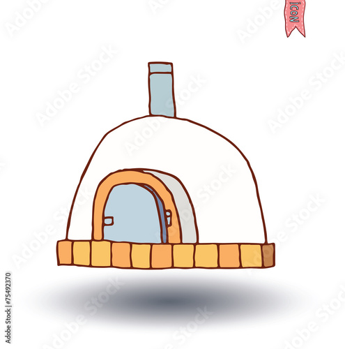 fireplace, vector illustration