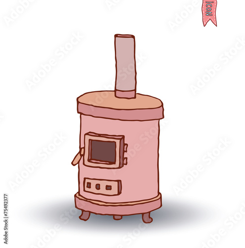 fireplace, vector illustration