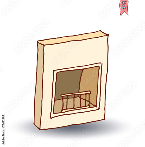 fireplace, vector illustration