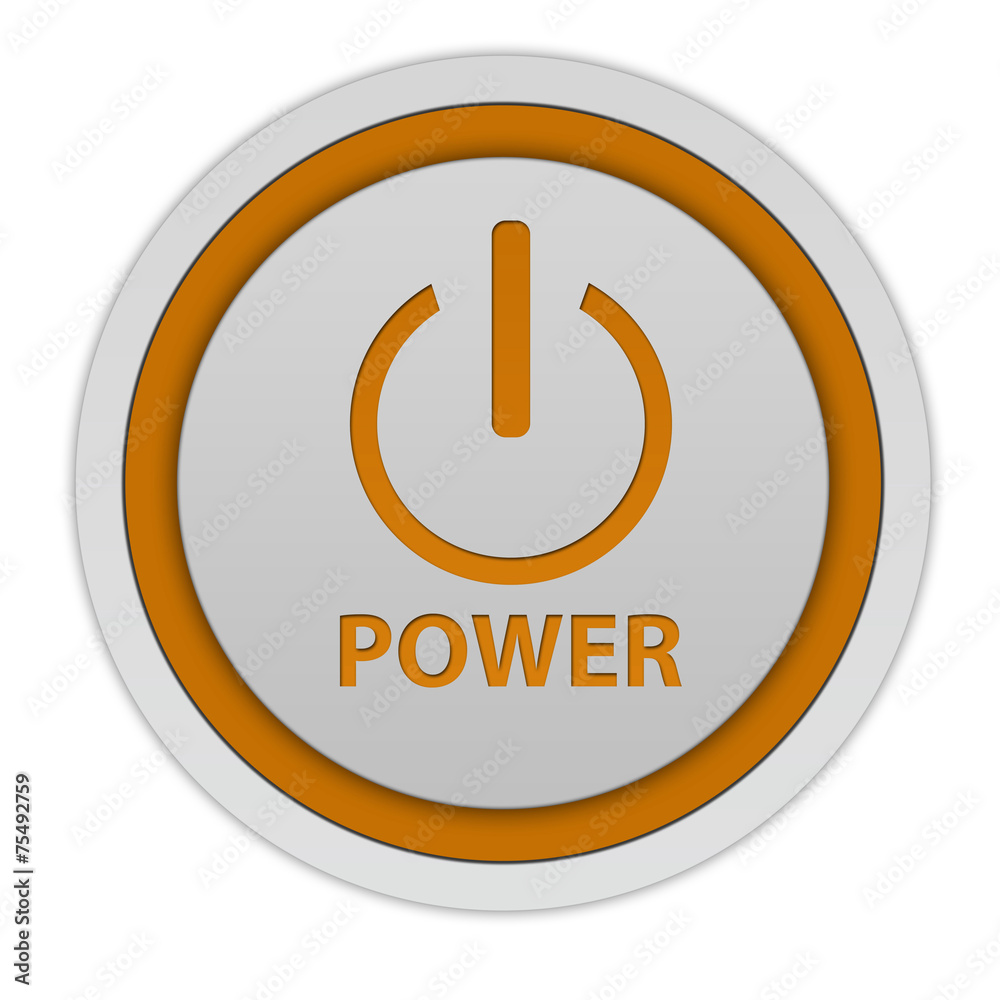 power circular icon on white background power circular icon on white background
