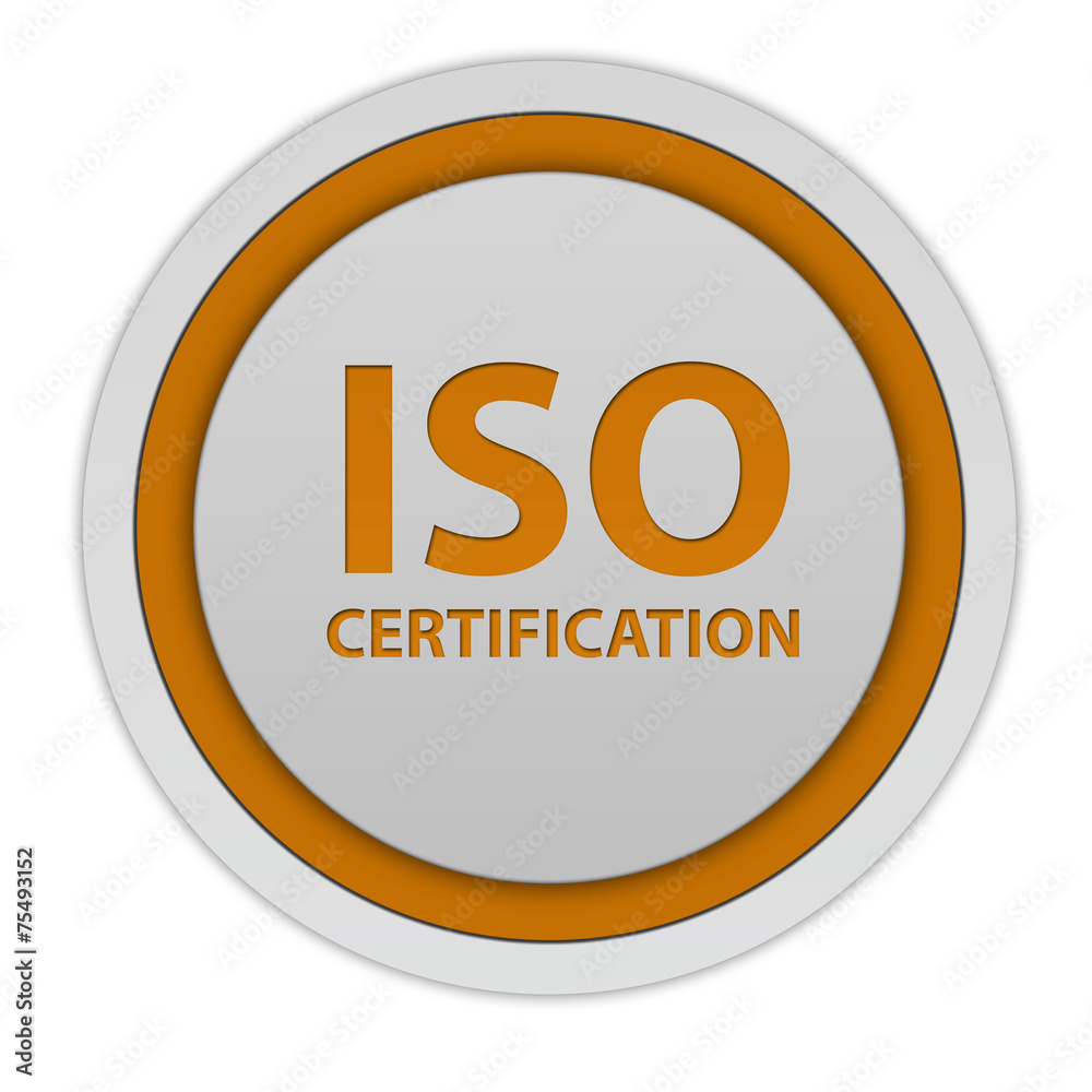 Iso certification circular icon on white background Iso certification circular icon on white background