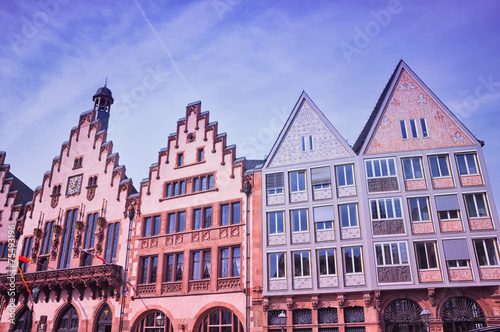 Fototapeta Naklejka Na Ścianę i Meble -  Eastern facade of the Romer - a medieval building in Frankfurt