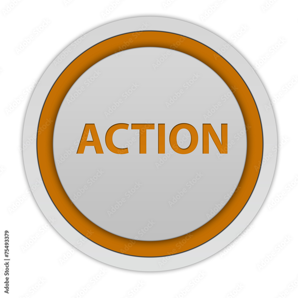 Action circular icon on white background Action circular icon on white background