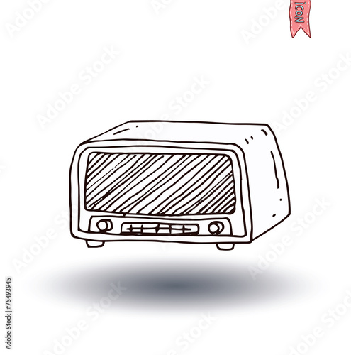 Vintage radio, vector illustration