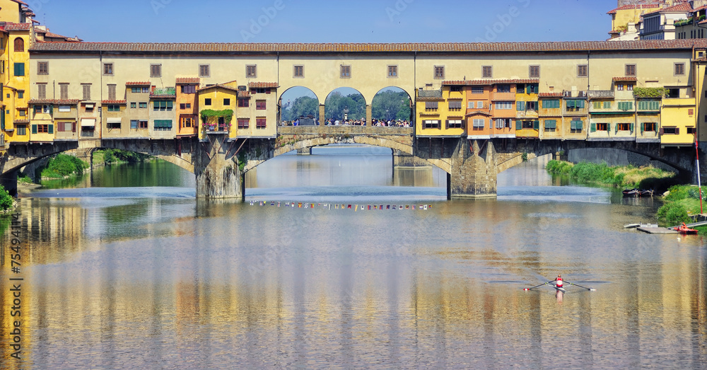 Close view of famous Old Bridge Florence