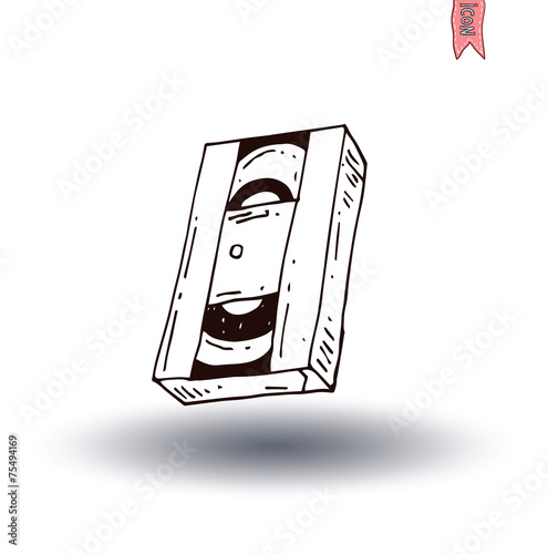 old vhas video tape icon , vector illustration