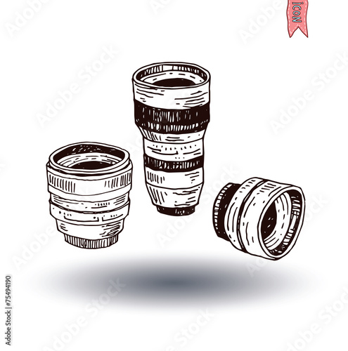 camera lens icon, vector illustration