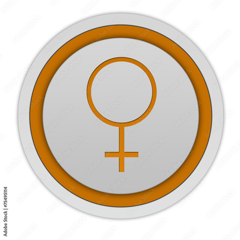 Female circular icon on white background Female circular icon on white background