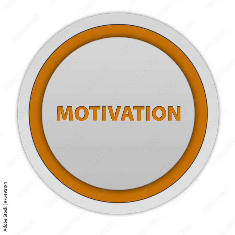 Motivation circular icon on white background Motivation circular icon on white background