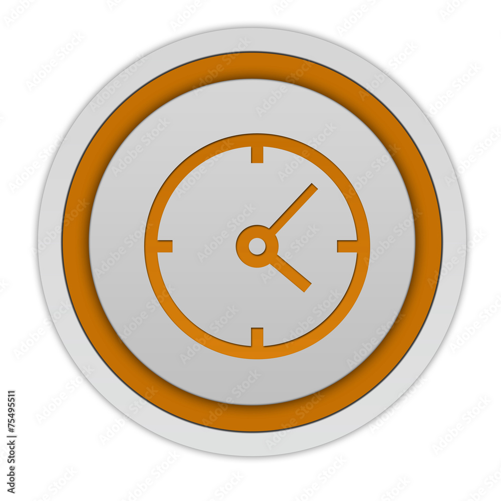 Clock circular icon on white background Clock circular icon on white background