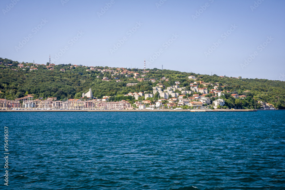 The sea view on the coastilne in Italy near Trieste