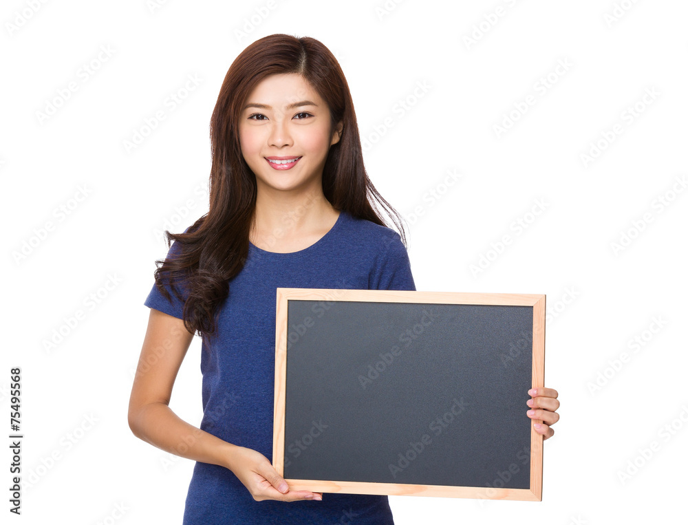 Woman hold with chalkboard Woman hold with chalkboard