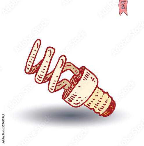 Fluorescent Light Bulb icon - vector illustration