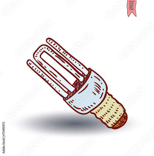 Fluorescent Light Bulb icon - vector illustration