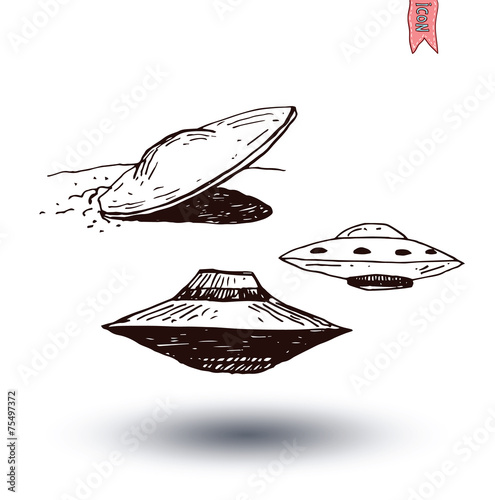 Ufo icon . Vector illustration.
