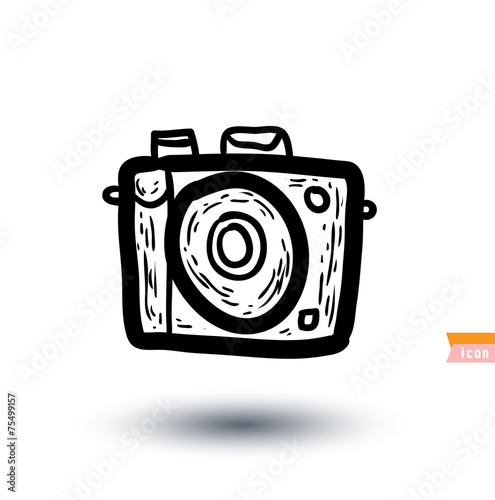 Vintage camera icon, vector illustration