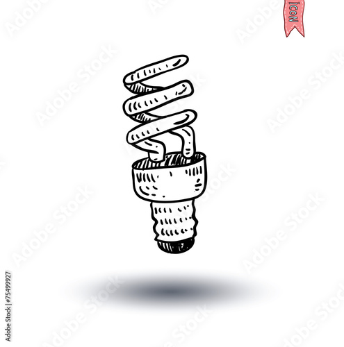 Fluorescent Light Bulb icon - vector illustration