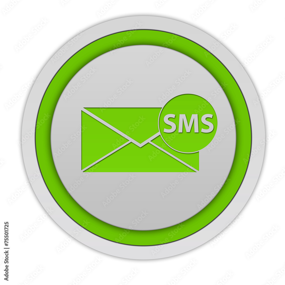 sms circular icon on white background sms circular icon on white background
