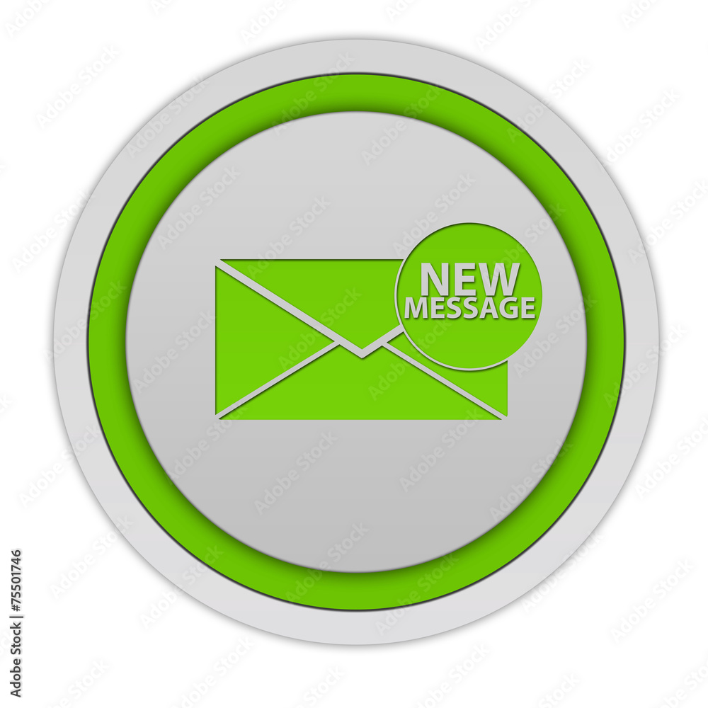 new message circular icon on white background