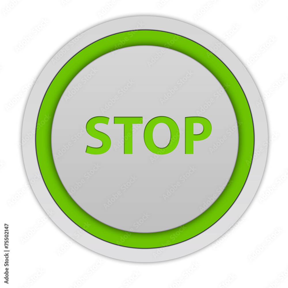 stop circular icon on white background stop circular icon on white background