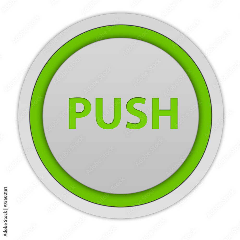 push circular icon on white background push circular icon on white background