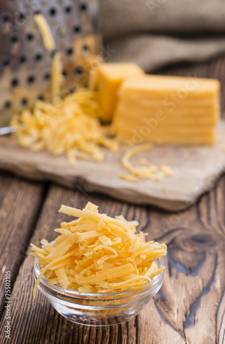 Heap of grated Cheddar