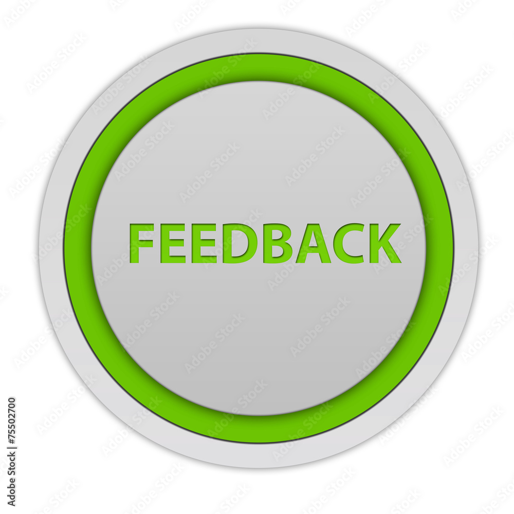 Feedback circular icon on white background Feedback circular icon on white background