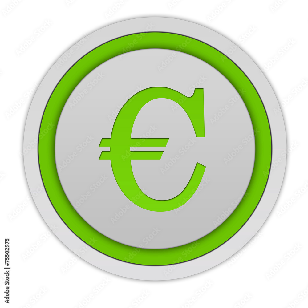 Euro circular icon on white background Euro circular icon on white background