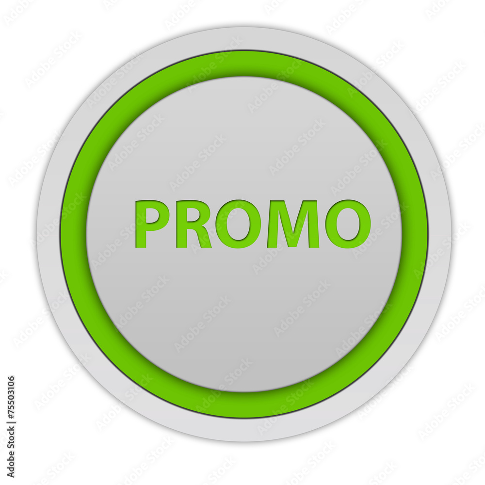 Promo circular icon on white background Promo circular icon on white background