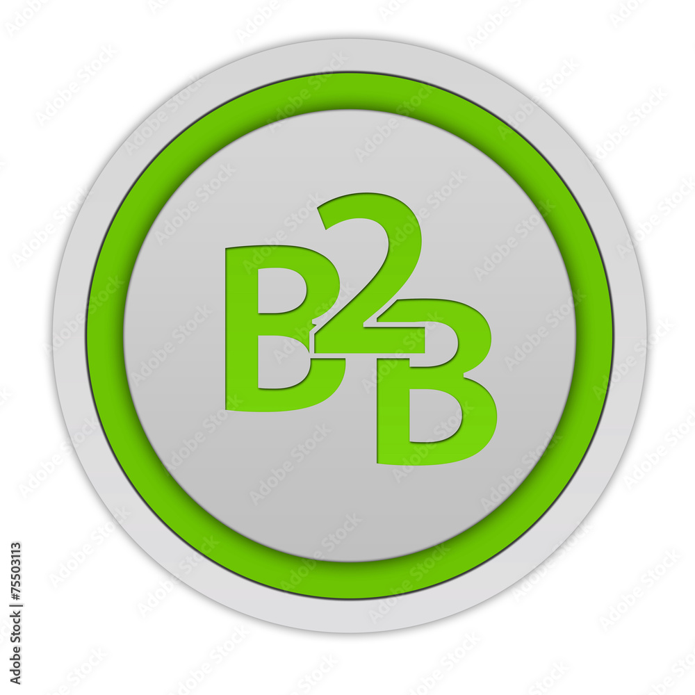 B2B circular icon on white background B2B circular icon on white background