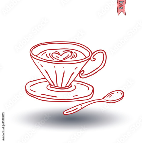 tee cup icon, vector.
