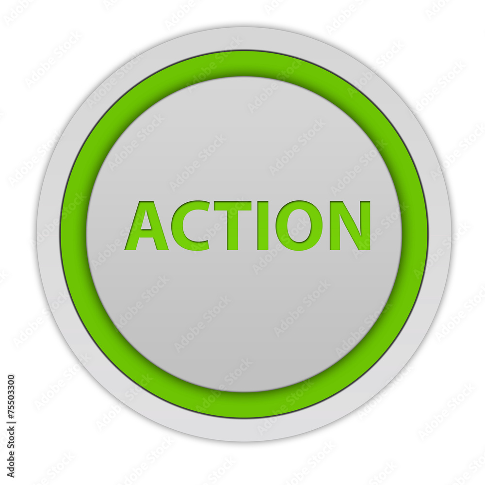 Action circular icon on white background Action circular icon on white background