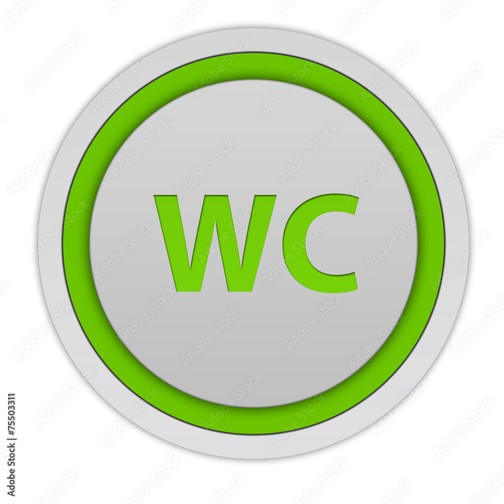 WC circular icon on white background WC circular icon on white background