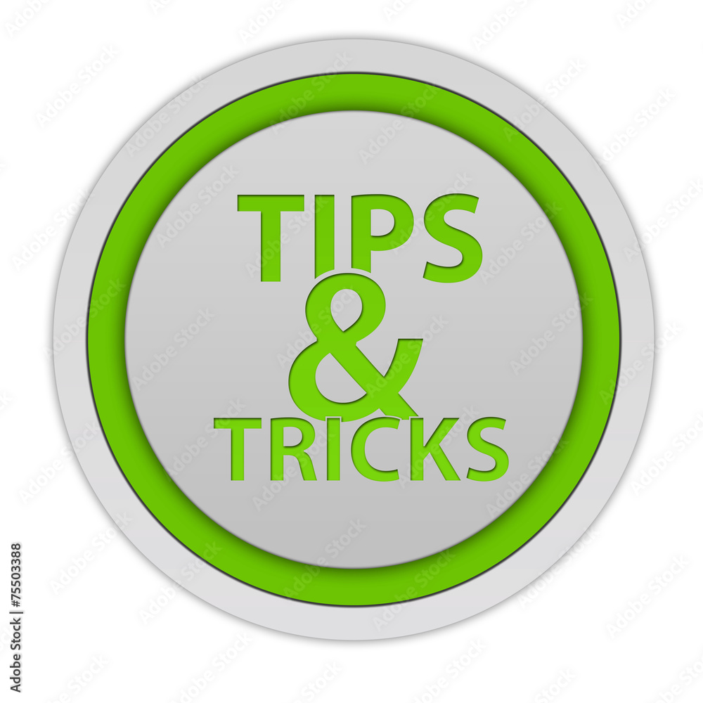 Tips & tricks circular icon on white background Tips & tricks circular icon on white background