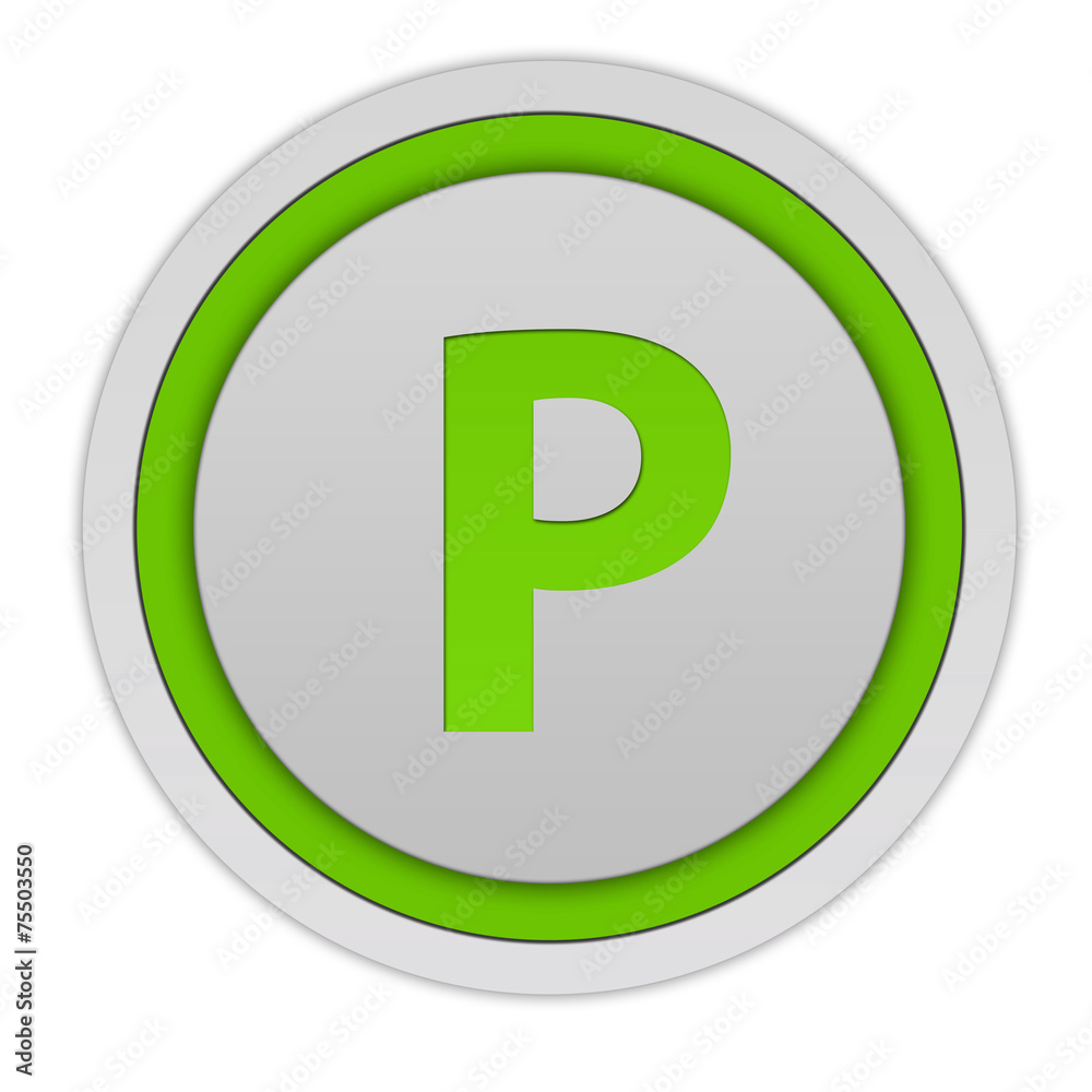 Parking circular icon on white background Parking circular icon on white background