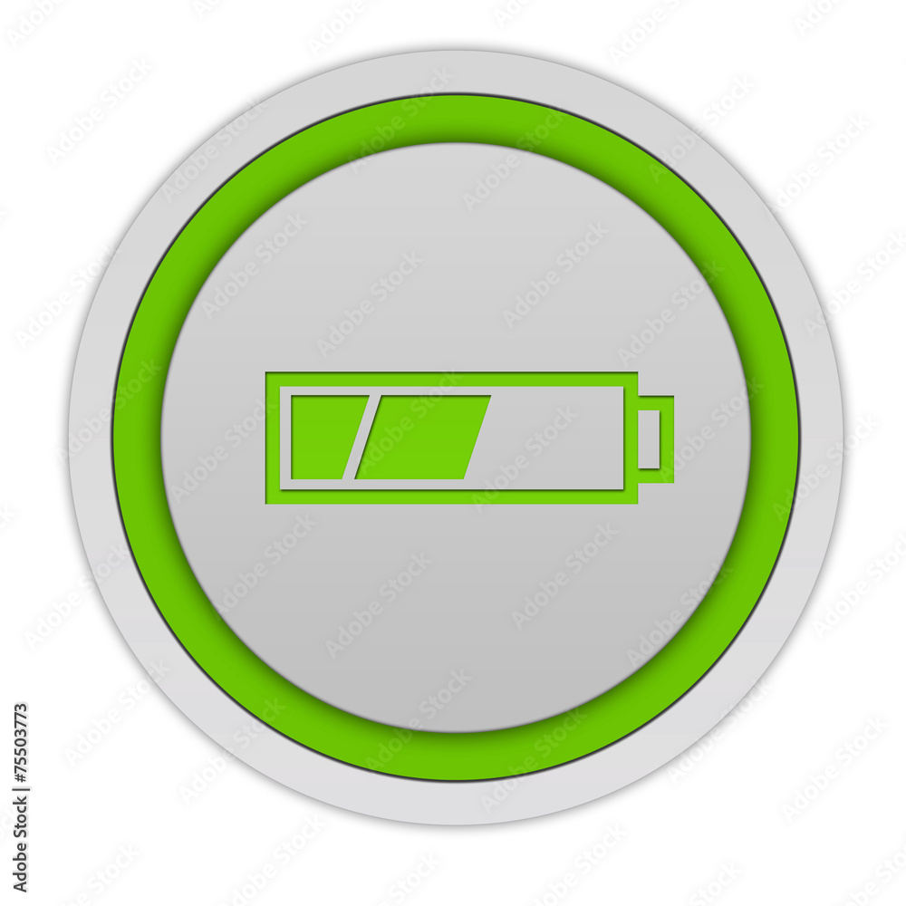 battery circular icon on white background battery circular icon on white background