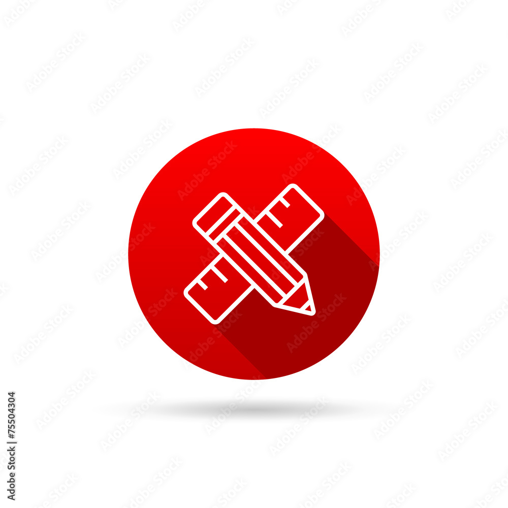 Circle icon on a white background characterizing design/