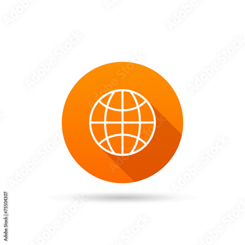 Circle icon globe on a white background