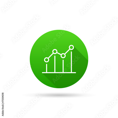 Circle icon on a white background characterizing growing trend
