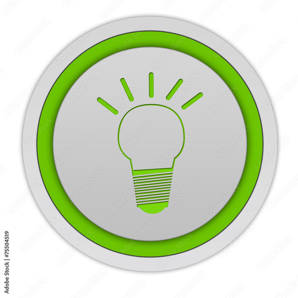 Light bulb circular icon on white background Light bulb circular icon on white background