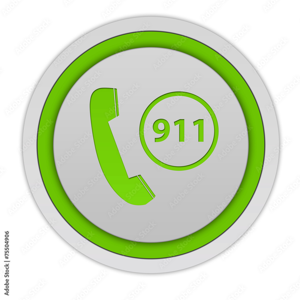 Emergency circular icon on white background