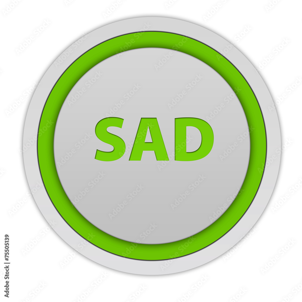 Sad circular icon on white background Sad circular icon on white background