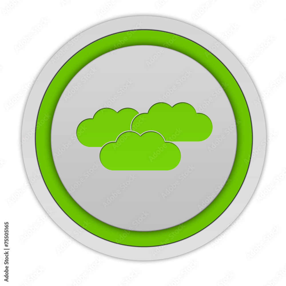 Cloud circular icon on white background Cloud circular icon on white background