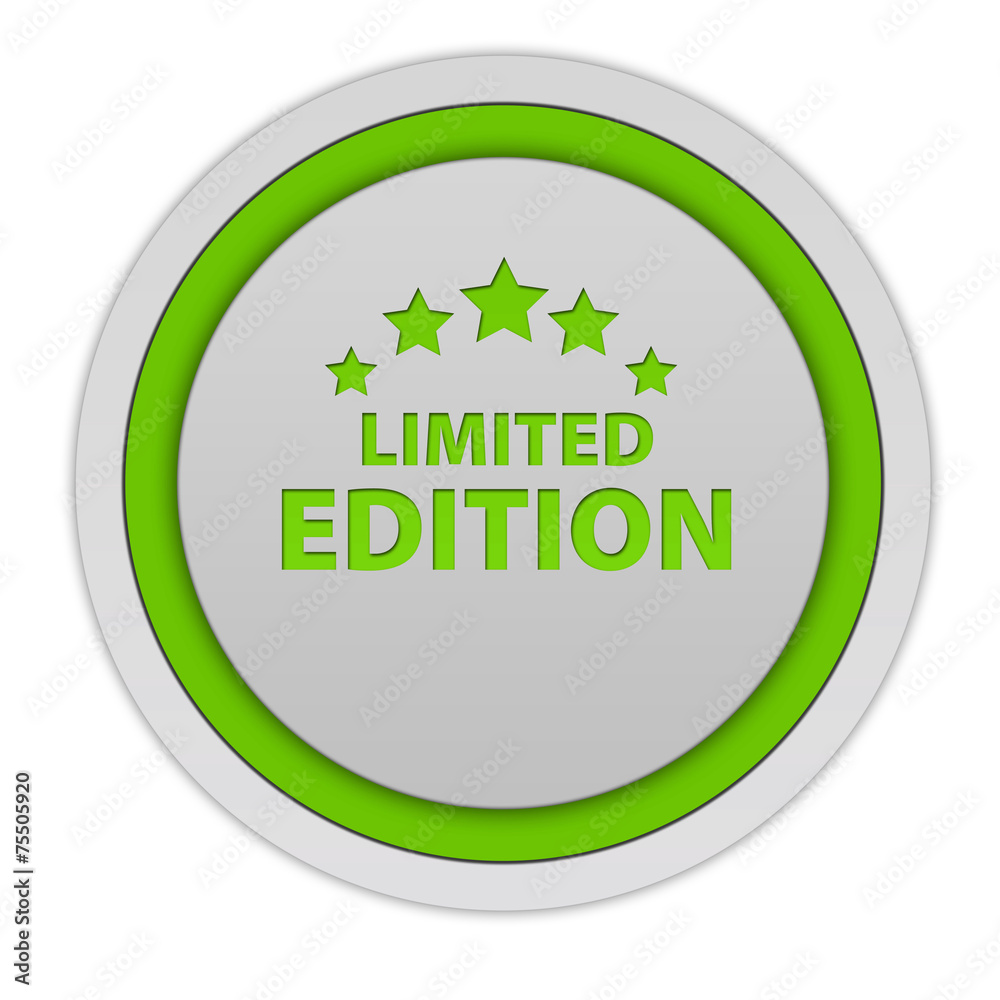 Limited circular icon on white background