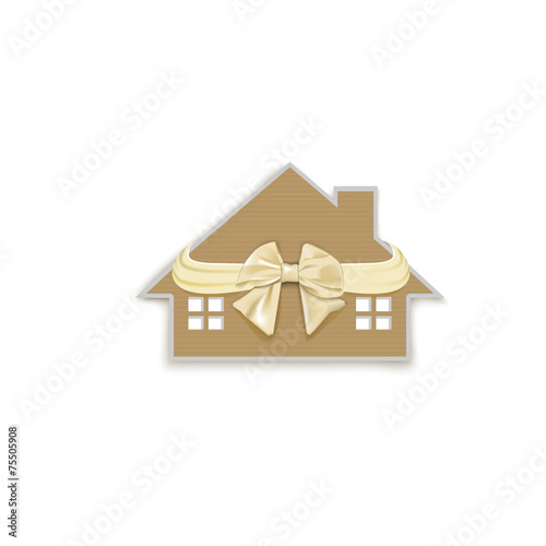 house with a bow as a gift photo