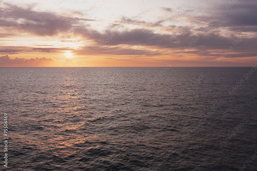 Sun set view on ocean