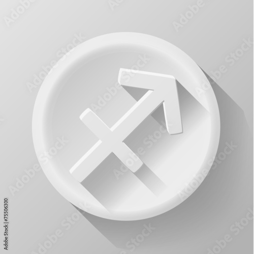 Vector modern signs of the zodiac. Circle icons. Sagittarius