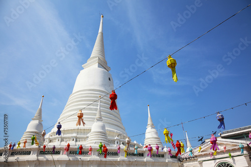 White Pagoda at Wat Prayurawongsawas Worawiharn in Bangkok