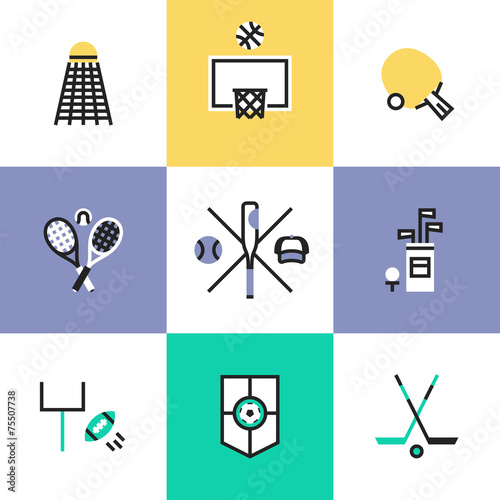 Popular sports pictogram icons set