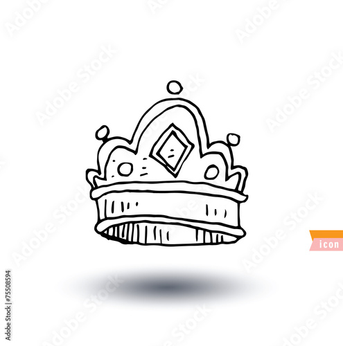 crown, hand drawn vector.